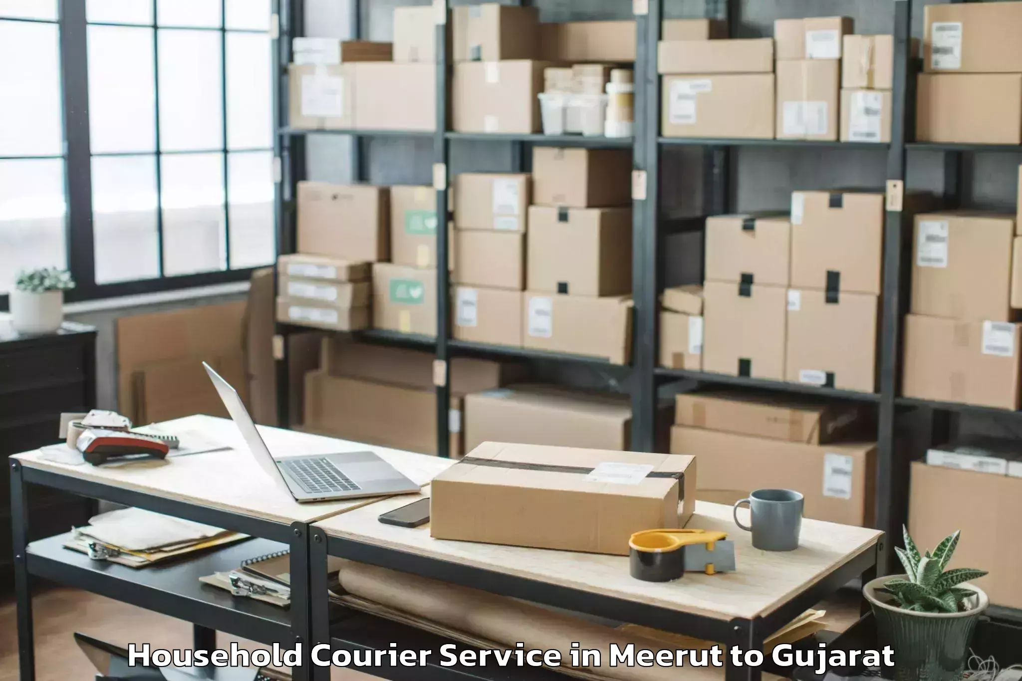 Hassle-Free Meerut to Gussar Household Courier